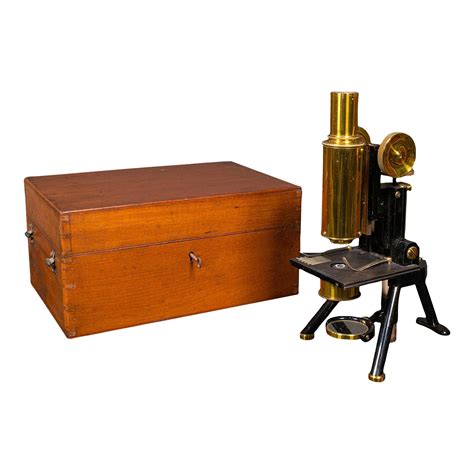 1900s Edwardian Antique Cased Microscope English Scientific