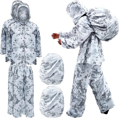 Cutecrop 2 Sets Winter Camo Suit Hunting Tactical Suit With