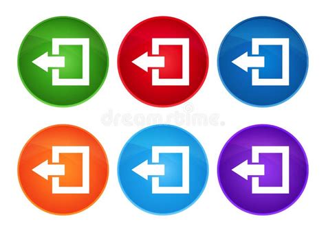 Logout Icon Super Round Button Set Glass Design Stock Vector