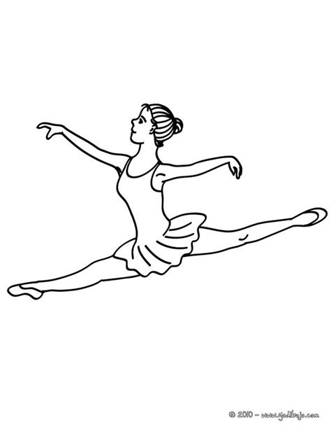 Dibujo Para Colorear Una Bailarina Haciendo Un Grand Jete En La Clase