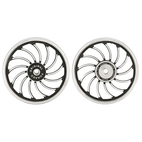 Buy Autofy Porado 13 Leaf Curve Black And Chrome Alloy Wheels For Royal Enfield Bullet Classic 350