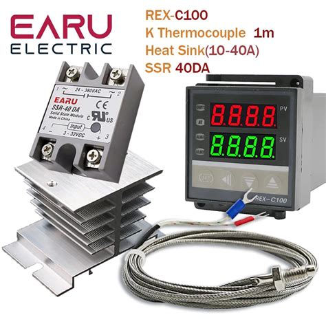 Digital Temperature Controller Thermostat Rex C100 40a Ssr 40da K