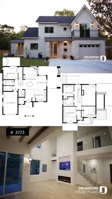 Modern farmhouse plan of 4 bedrooms | Modern farmhouse plans, House ...