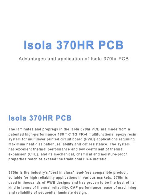 Isola 370hr PCB | PDF