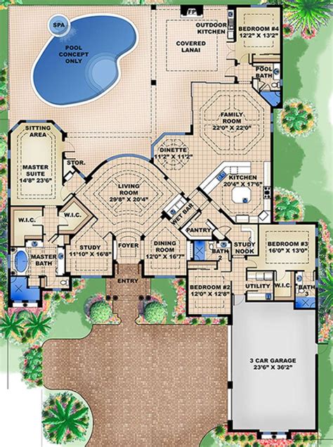 House Plan Mediterranean Plan Square Feet