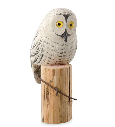 Snowy Owl Wooden Sculpture Wind And Weather