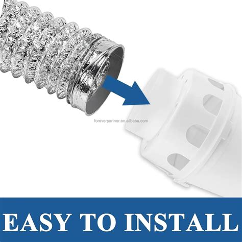 5 Foot Indoor Dryer Vent Kit With 4 Inch Dryer Duct Connector And Lint