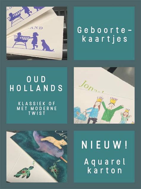 Geboortekaartjes Oud Hollands En Aquarelkarton Drukkerij Van Der Linden