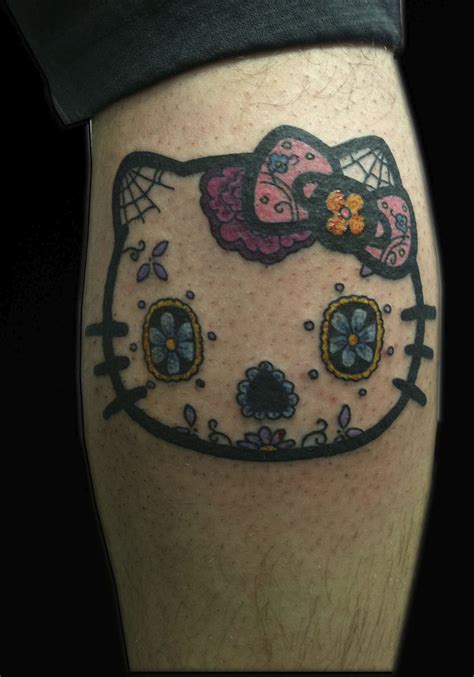 Sugar Skull Hello Kitty Tattoos