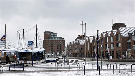 Am Hafen Von Wismar Wetterbilder Schnee Schneeregen Regen Wismar