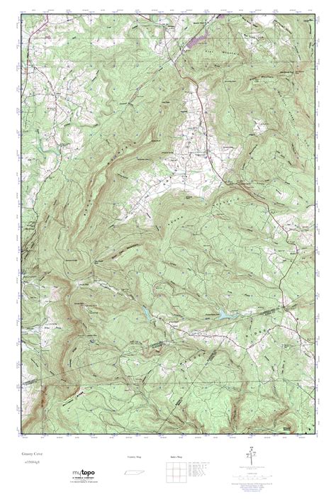 MyTopo Grassy Cove Tennessee USGS Quad Topo Map