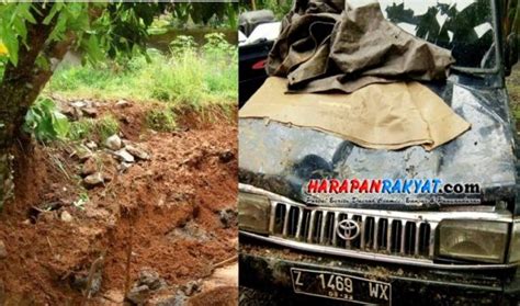 Tembok Penahan Tebing Di Ciamis Ambruk Timpa Mobil Dan Rumah Warga