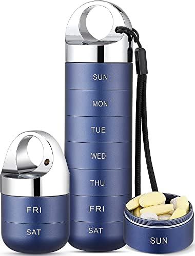 Metal Travel Pill Organizer Waterproof Weekly Pill Box