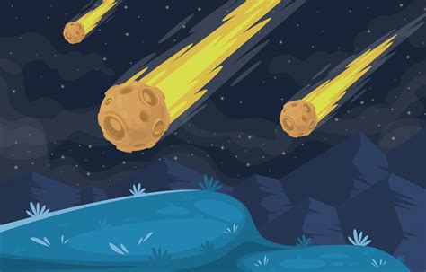 Meteor Shower In The Night Sky 2863094 Vector Art At Vecteezy