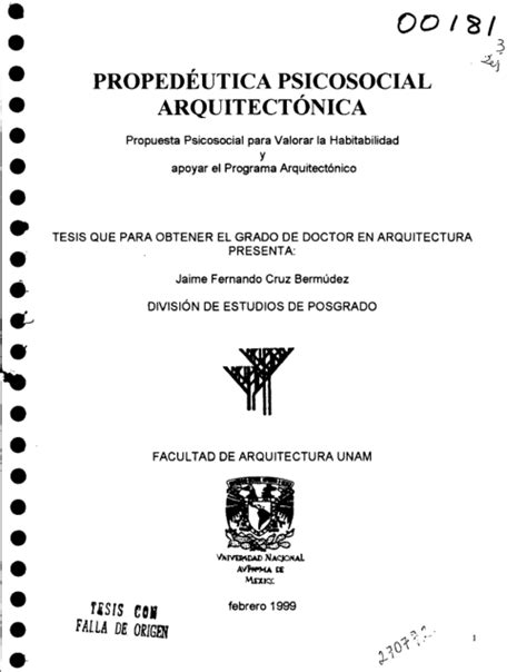 Repositorio De La Facultad De Arquitectura Propedeutica Psicosocial