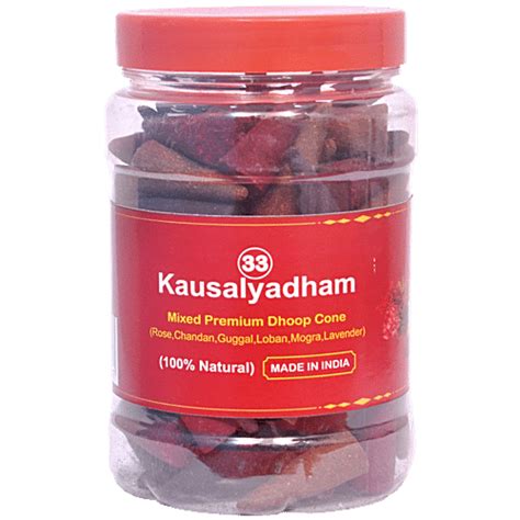 Buy Kausalyadham Mixed Premium Dhoop Cone Rose Chandan Guggal