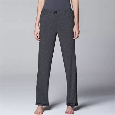 Womens Simply Vera Vera Wang Pajamas Basic Solid Luxury Pajama Pants