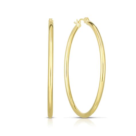 14k Yellow Gold 40mm Polished Hoop Earrings 20230499 Hsn