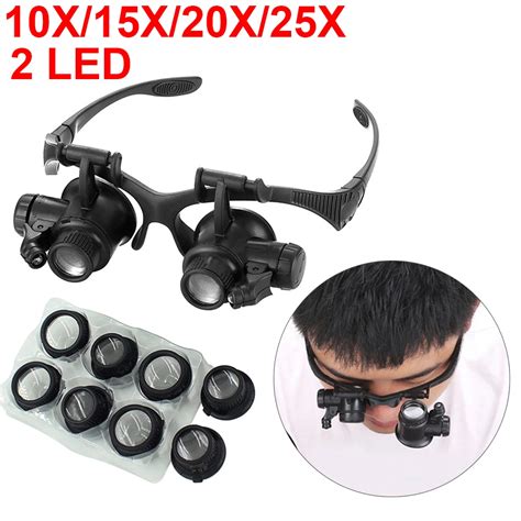 Loupe Professionnelle Avec Deux Lumi Res Led Double Type De Lunettes R