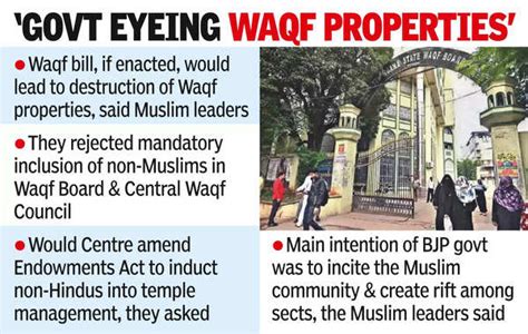 Waqf Act 1995 Telangana Muslim Leaders Oppose Centre’s Waqf Bill Hyderabad News Times Of India