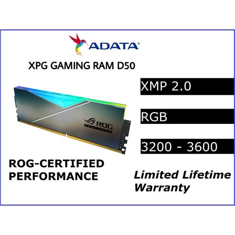 Adata Xpg Rog Strix Ram Spectrix D Rgb Ddr Gb Gb Gb Shopee