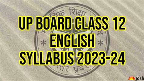 Up Board Class 12 English Syllabus 2023 24 Download Up Board Class 12