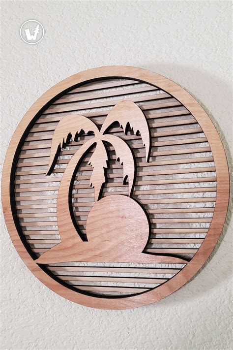 Engraved Palm Tree Wooden Wall Art