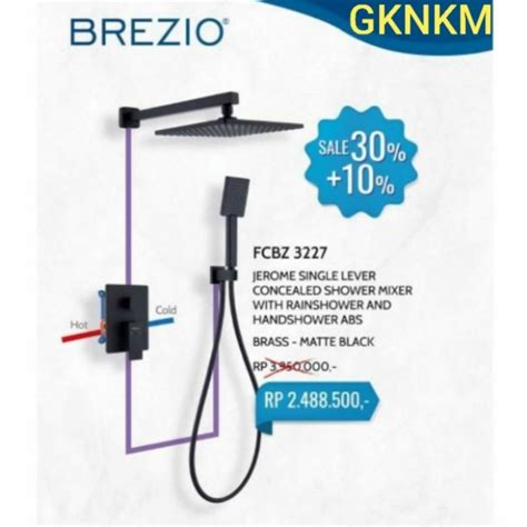 Jual Brezio Fcbz Shower Tanam Set Panas Dingin Matte Black Hitam