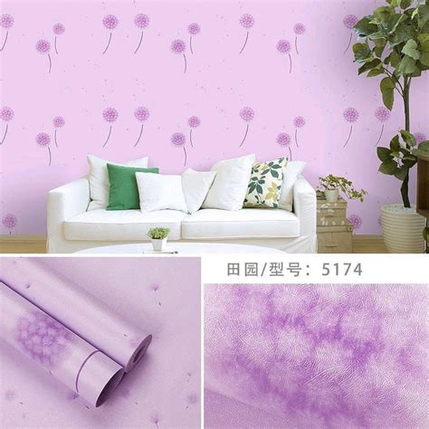 Jual Wallpaper Sticker Dinding Bunga Dandelion Ungu Dekorasi Dinding