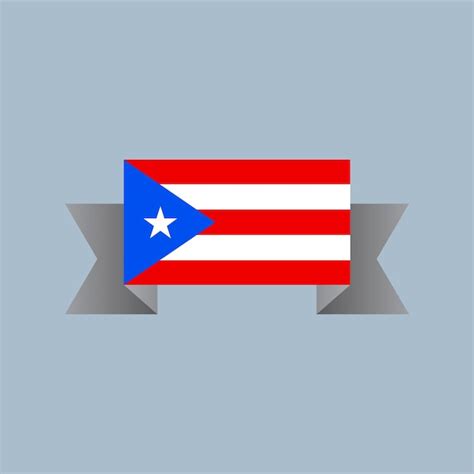 Ilustración De La Plantilla De La Bandera De Puerto Rico Vector Premium