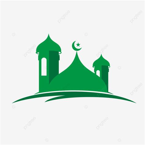 Gambar Desain Logo Masjid Hijau Vektor Masjid Logo Islam PNG Dan