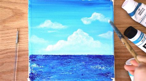 Painting Tutorial | Peaceful Seascape 🌴 | Motion art | Acrylic painting ...