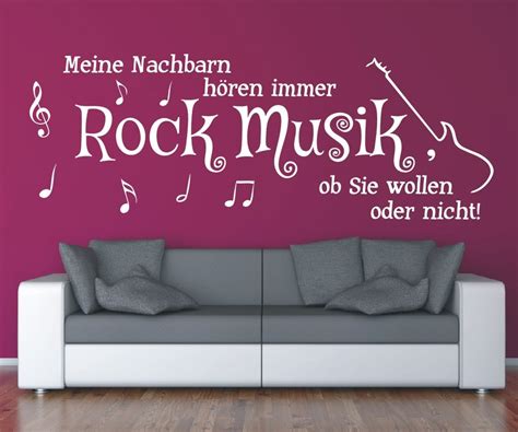 Wandtattoo Spruch Meine Nachbarn H Ren Immer Rock