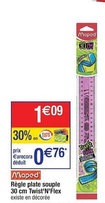 Promo Règle Plate Souple 30 Cm Twist n flex Maped chez Cora iCatalogue fr