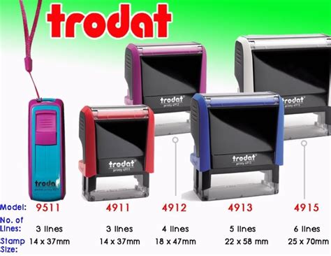 Trodat Printy 9511 4911 4912 4913 And 4915 Self Inking Stamp With