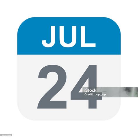 7月24日日曆圖示向量圖形及更多2018圖片 2018 2019 2021 Istock