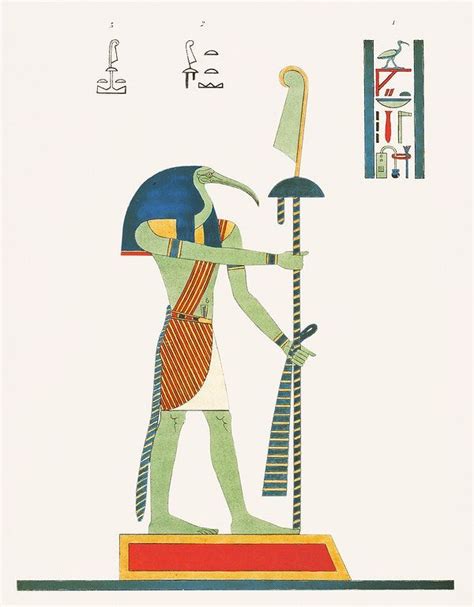 Thoth Illustration From Pantheon Egyptien By Leon Jean