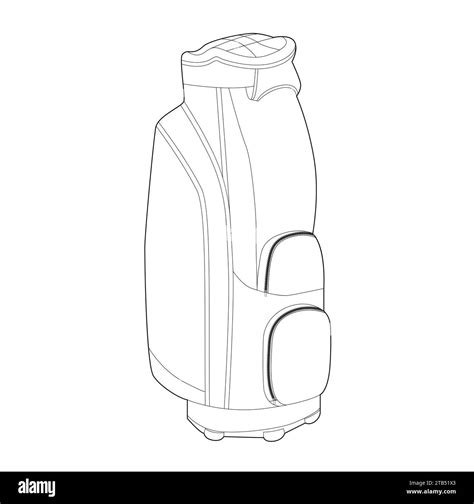 Golf Bag Silhouette Bag Fashion Accessory Technical Illustration Vector Satchel Front 3 4 View