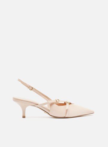 Scarpin Marrom Verniz Salto Médio Slingback Amélia Arezzo