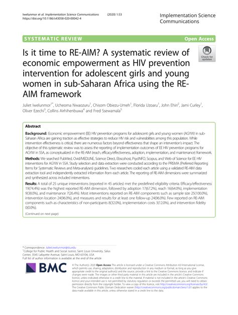 Pdf Is It Time To Re Aim A Systematic Review Of Economic Empowerment