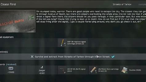 Escape From Tarkov How To Complete Jaeger S Cease Fire Task