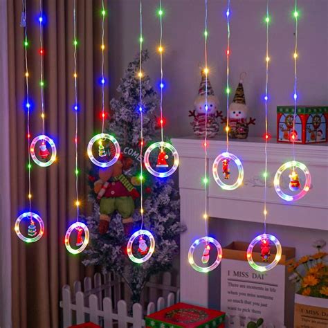 Christmas String Lights 120 LED Window Curtain Lights With Christmas