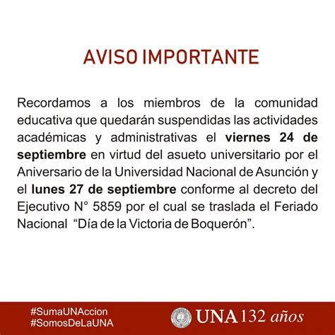 Aviso Importante Por Suspensión De Actividades Universidad Nacional