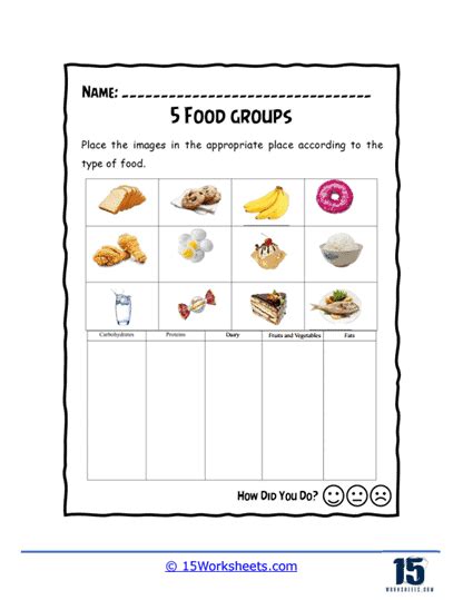 Food Groups Worksheets - 15 Worksheets.com