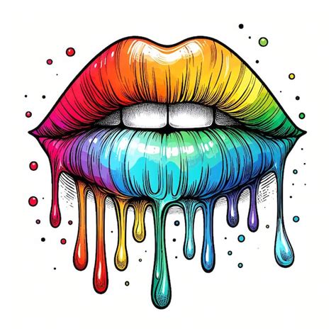 Premium Vector Vector Colorful Lip With The Colors Of The Rainbow