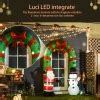 HOMCOM Arco Gonfiabile 12 Luci A LED Babbo Natale 244cm E Pupazzo Di