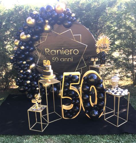 Compleanno 50 Anni Neri E Oro Decorazioni Per 50esimo Compleanno