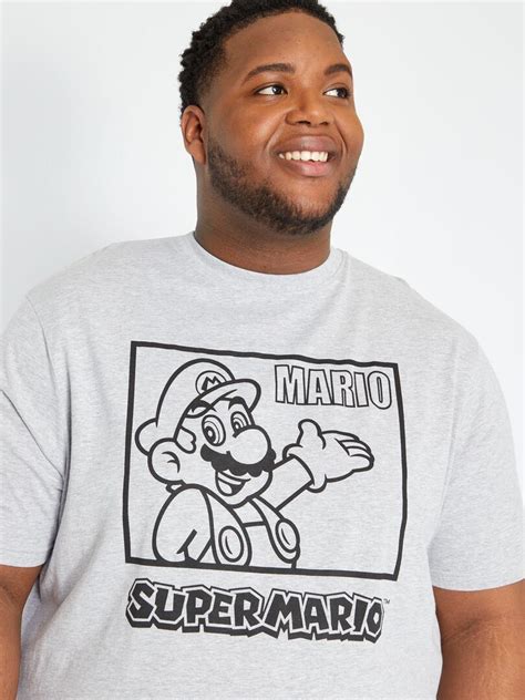 Camiseta de algodón Super Mario gris chiné Kiabi 16 00