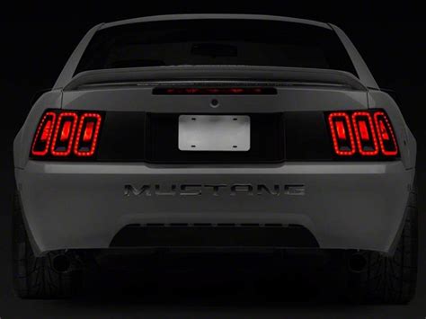 99 04 Ford Mustang Led Tail Lights Black Housing W Smoked Lens By Raxiom