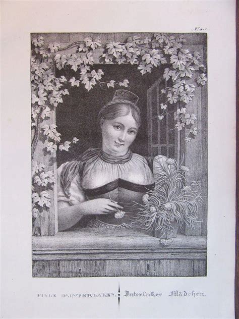 Gravure 19ème SiÈcle Suisse Fille Dinterlaken Art Print Poster